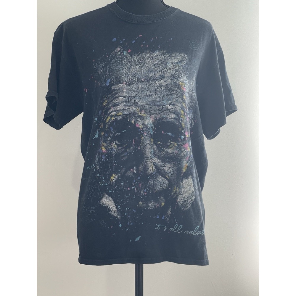 Get Down Art M Albert Einstein It's All Relative Short Sleeve T-Shirt Black 393 - Picture 1 of 7